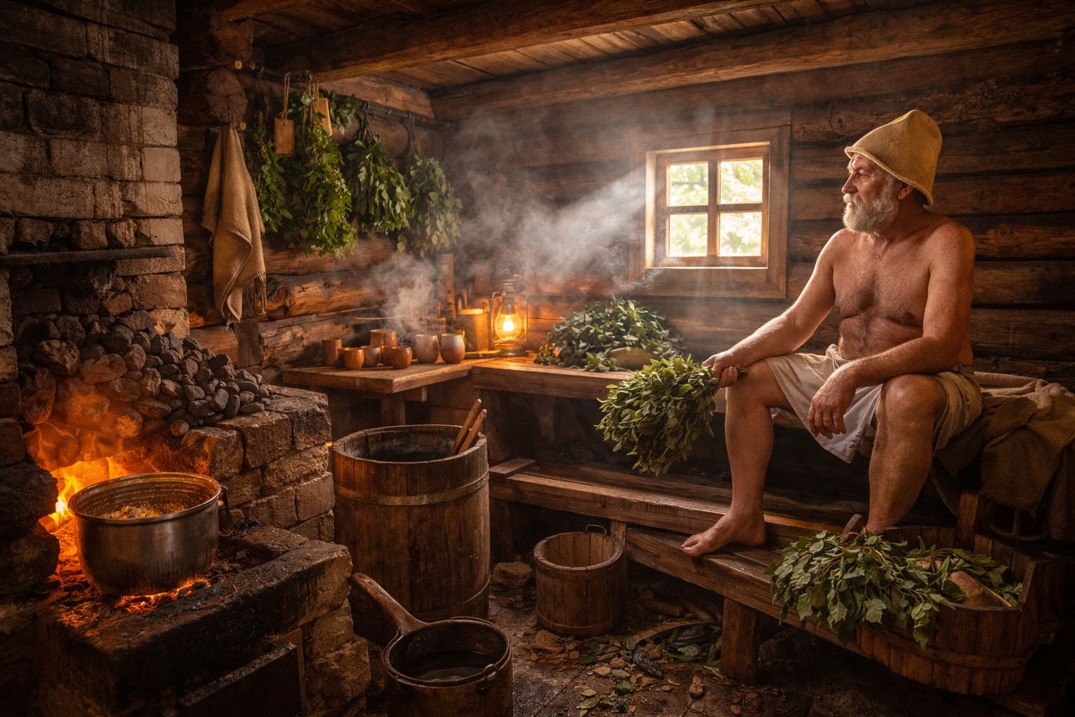 париться в бане